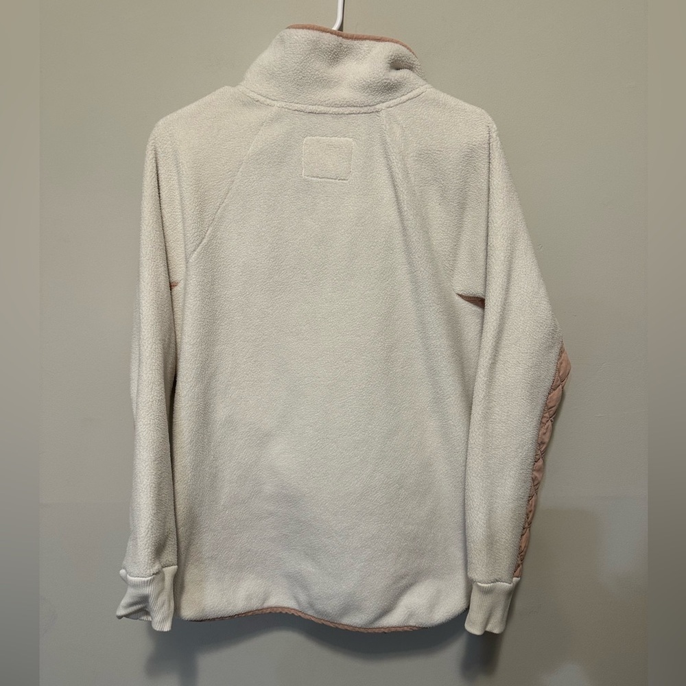Abercrombie & Fitch Asymmetrical Snap Fleece Pullover White Blush Pink Size M - Picture 7 of 9
